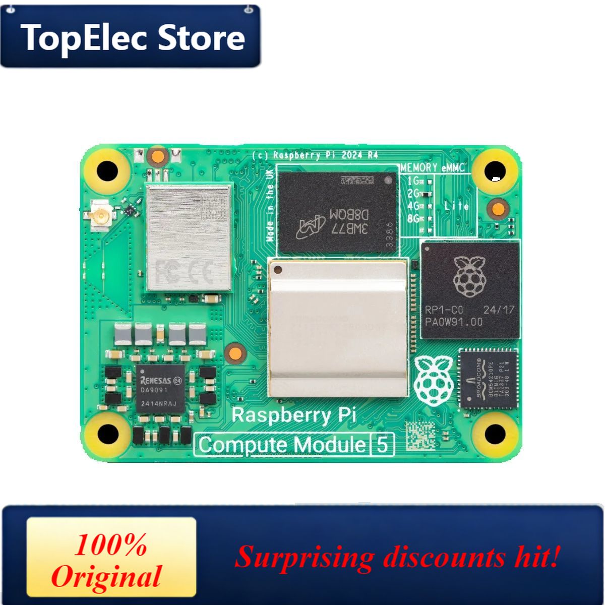 Raspberry Pi 5 8Gb Board - Placa de Desenvolvimento TopElec Raspberry Pi